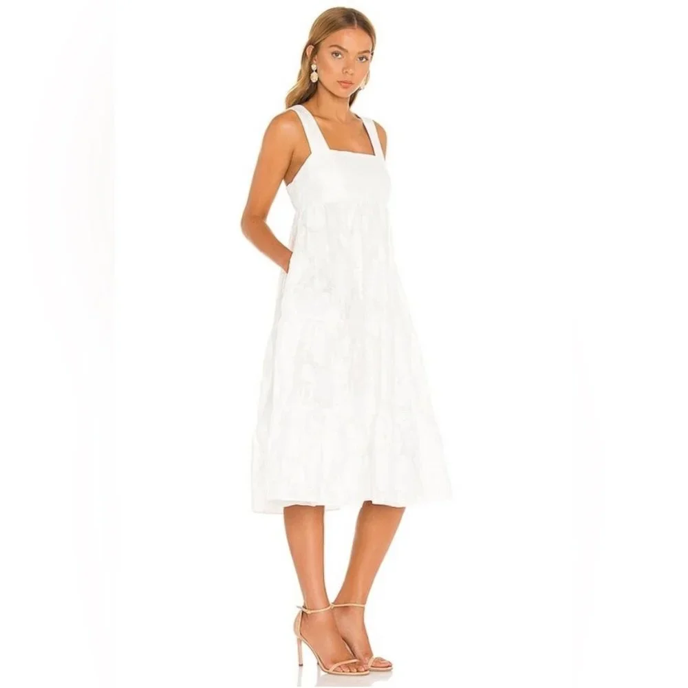 Amanda Uprichard Mitzi Floral Jacquard Dress - White S - Picture 2 of 12